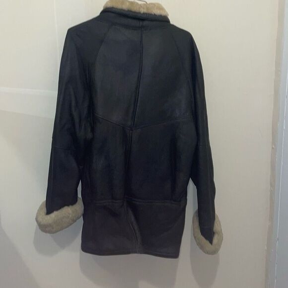 Vintage azizia faux fur lined leather jacket women’s size large from 90s 80s era - Picture 6 of 15